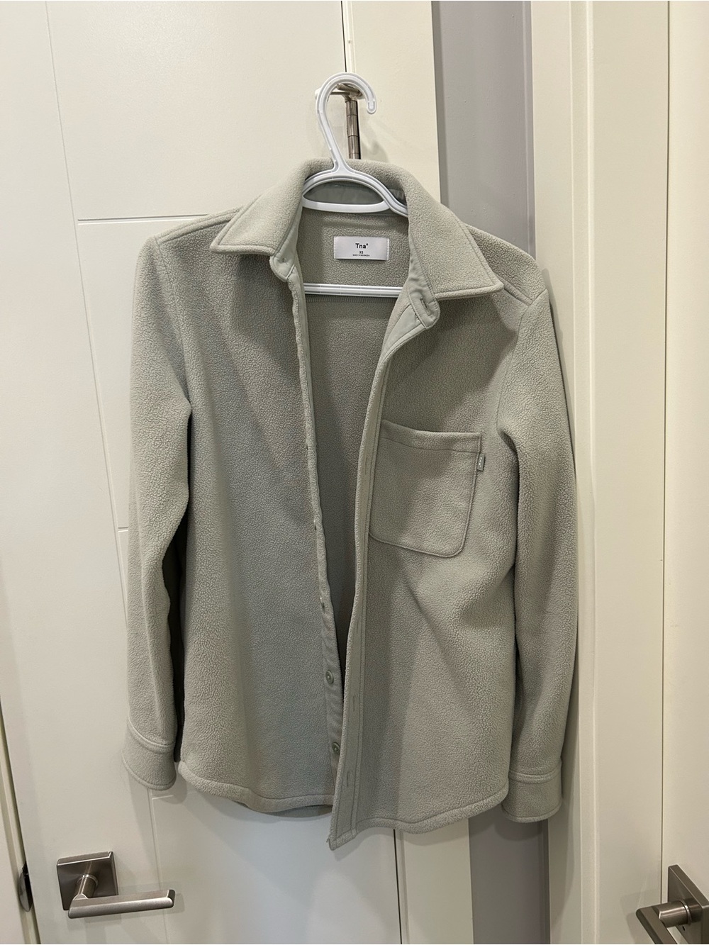 TNA Light Sage Green Teddy Jacket